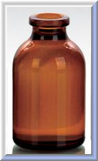 molded amber serum bottles