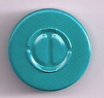 Turquoise green aluminum vial seals